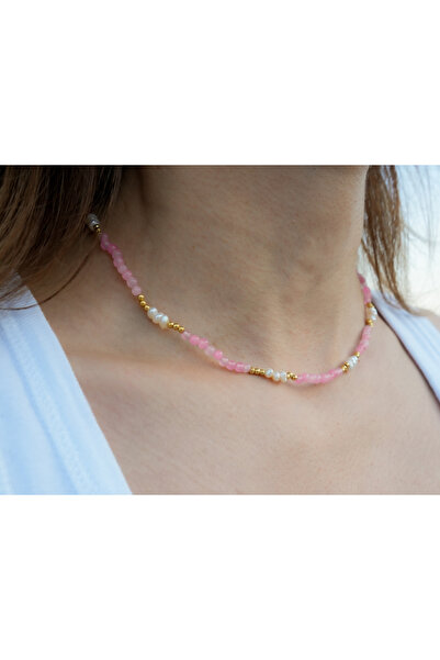 Pembe Kuartz, İnci Kolye