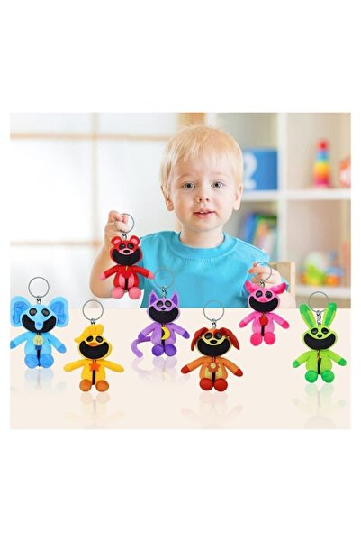OEM Set 8 Plush Figurines, The Smiling Critters, Breloc Type, Multicolor, 18 cm
