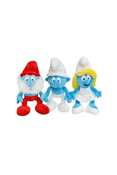 OEM Set de 3 Strumfi de plus, mascotă, multicolor, 31 cm
