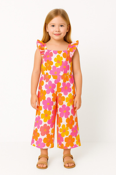 Motebarn Wear Girl's Tirilti Floral Jumpsuit
