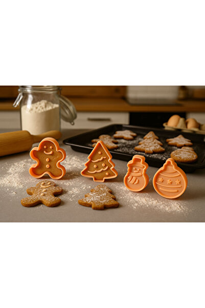 SİHİRLİ AYAKLAR Christmas Themed Plasticine Cutter Cookie Mold Cookie Man-Christmas Tree-Tree Ornament-Snowman