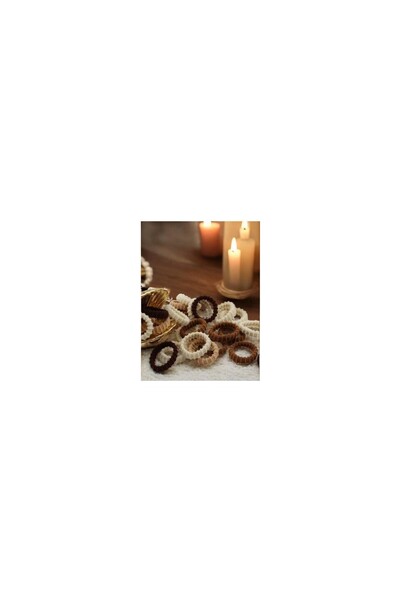 HISCOSMETIC Brown Ultra Flexible Serrated 20-Piece Towel Rubber Buckle Set