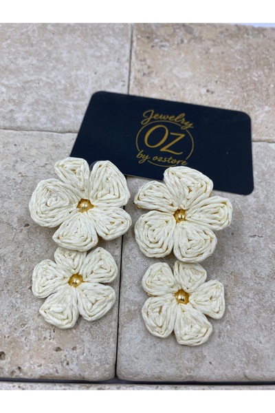 Byoz store أقراط صيفية للشاطئ على شكل زهرة الرافية