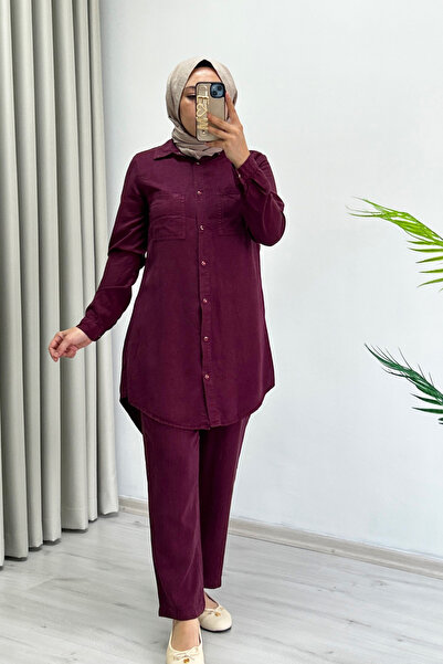 T Moda Store Premium Kumaş Çıtçıt Düğme Detaylı Gömlek Havuç Pantolon Tesettü...