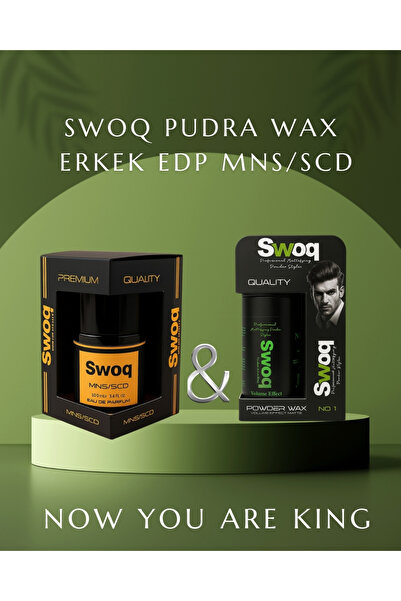 SWOQ PUDRA WAX NO:1 SAÇ ŞEKİLLENDİRİCİ 20GR & ERKEK PARFÜM EDP 100 ML MSN/SCD