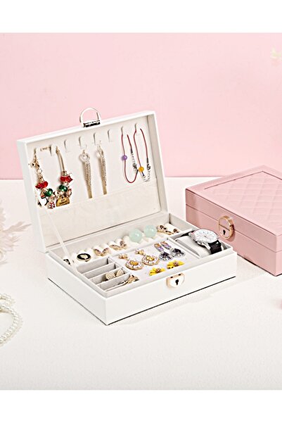 gaman Cutie de depozitare pentru bijuterii de lux Gmn10 cu cheie care poate fi blocată Organizator de bijuterii multiple de dimensiuni mari