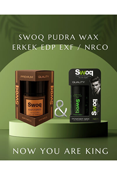 SWOQ PUDRA WAX NO:1 SAÇ ŞEKİLLENDİRİCİ 20 GR & ERKEK PARFÜM EDP 100ML EXF/NRCO