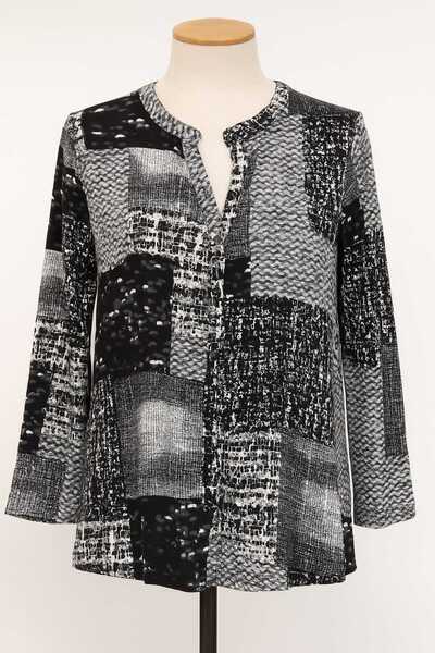 wear on Plus Size Patterned Luxury Long Sleeve Shirt