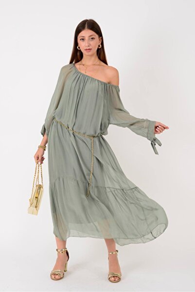 Park Moda SN653 MADONNA YAKA İPEK ELBİSE