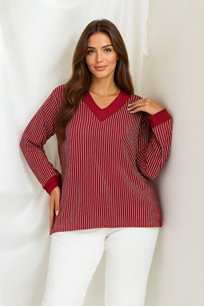 Mivoon Bamboo Viscose Fabric V-Neck Long Sleeve Blouse – Plus Size (Xl–6Xl)