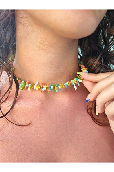 NEMOR STUDIO Colorful Branch Coral Natural Stone Necklace |   Tropical Energy