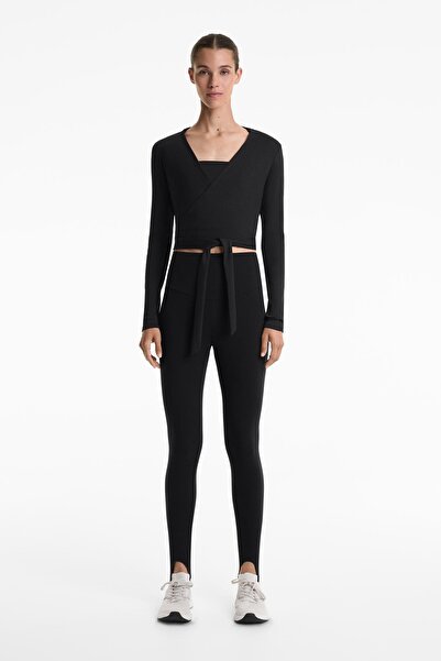 Oysho Rib cotton blend wrap top