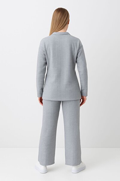 The Velavois Women's Zipper Detailed Knitwear Bottom Top Set