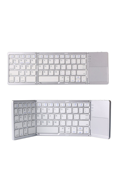 SpectrumPoint Universal foldable keyboard, Wireless, Bluetooth, compatible with Windows, Android, iOS, SmartTV, Silver