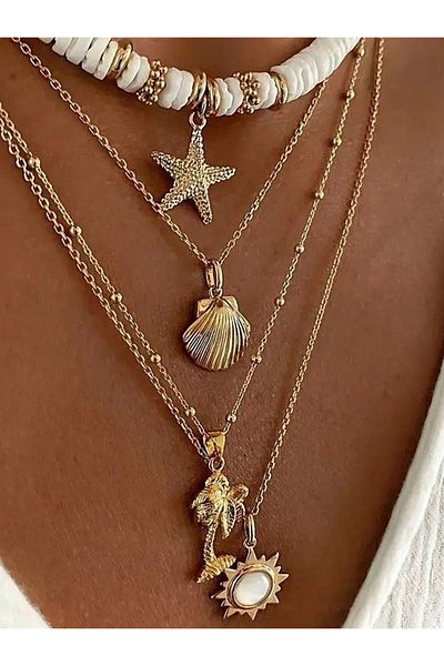 Le'sluette shadow of style Seastar Charm Detailed Fimo Necklace Set