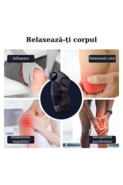 SpectrumPoint Aparat de masaj inteligent cu compresa fierbinte, Pentru genunchi, umeri si cot, Portabil, Gri