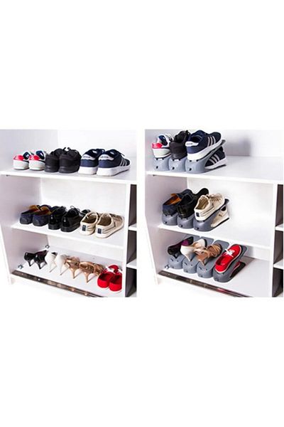 GenelTedarik White Children's Shoe Ramp Organizer Plastic 10 Pcs White