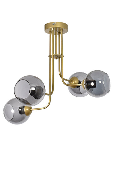 Modavize Elif Modern Tasarım Salon Yemek Odası Mutfak Eskitme Renk Bal Camlı Sarkıt 4 Lü Avize