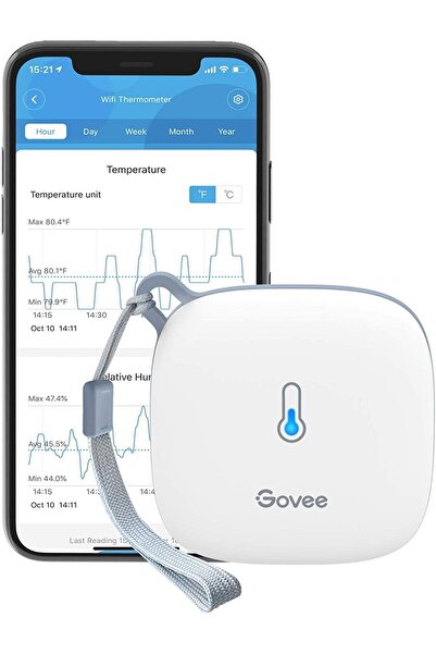 Govee WiFi Temperature and Humidity Monitor with Smart Alerts and Free Data Storage