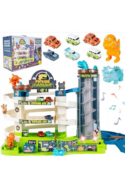 REBELS Dinosaur Car Park with Lift – Mega Park with Train and Dinosaurs