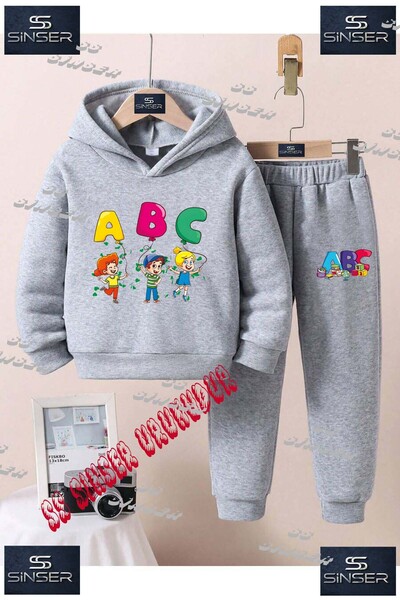SS SİNSER Παιδικό Unisex Σετ Φούτερ με Κουκούλα και Ειδική Στάμπα "COCUK 3LU ...