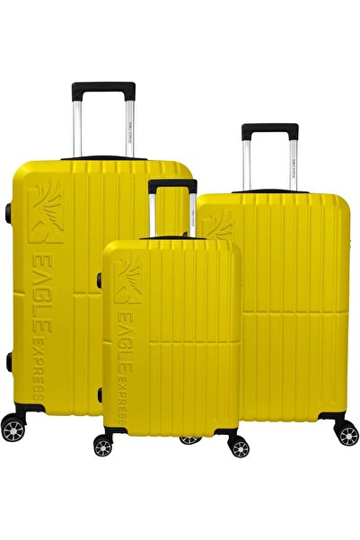 EAGLE EXPRESS AURA ABS HARD TROLLEY 20,24,28 inch 3 Piece Set YELLOW