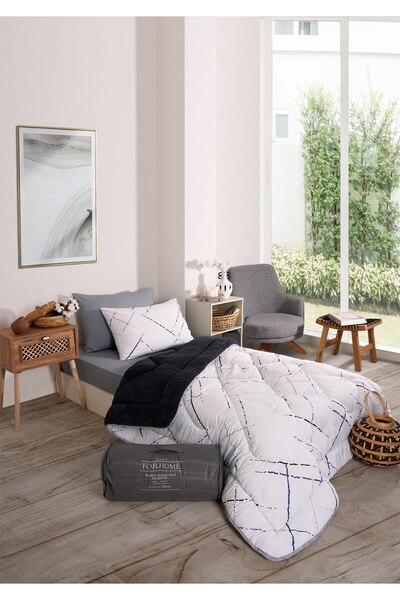 Sudemhome Μονό σετ ύπνου Welsoft Παπλωματάκι διπλής όψης Wellsoft Fluffy Fleece και σεντόνι 100x200
