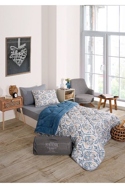 Sudemhome Single Welsoft Sleeping Set Double Sided Wellsoft Fluffy Fleece Quilt Pillow and Fitted Sheet