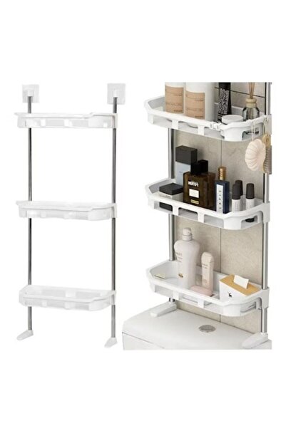 Rovitech Raft telescopic pentru baie cu 3 rafturi Rovitech, montare verticală, plastic și oțel inoxidabil, W