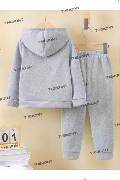 THEKONT Hel-Lo Kityy Printed Thick Cotton Hooded Children's Track Suits