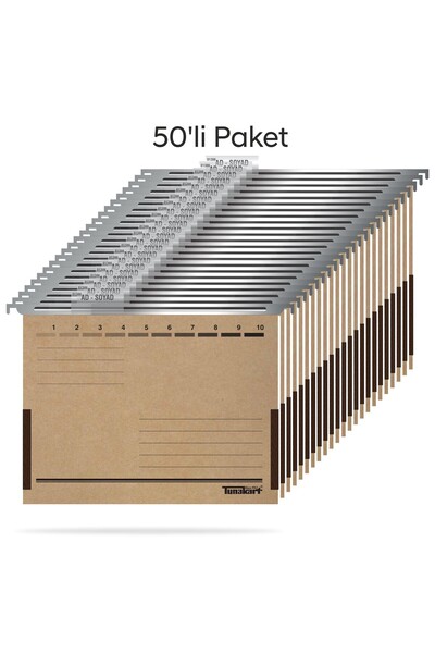 Tuna Tunakart ASD2005 Metal Askılı yan bezli körüklü dosya 50 li Paket