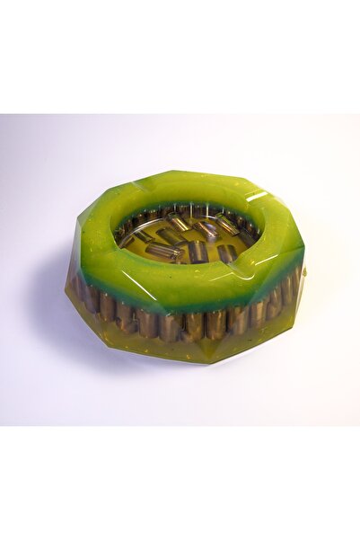 Erkutlar Ticaret Epoksi Küllük Mermi - Kovan Tasarımlı Küllük, Dekoratif Hediyelik Özel El Yapımı Küllük