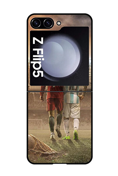 Theodor جراب واقٍ مضاد للخدش والصدمات لهاتف Samsung Galaxy Z Flip 5 رونالدو ميسي