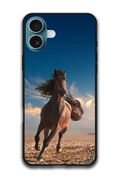 Theodor جراب واقٍ مضاد للخدش والصدمات لهاتف iPhone 16 (6.1) بوصة، حصان يركض (2)