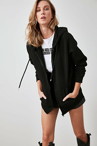 Harajuku Style Hanorac oversize negru de damă