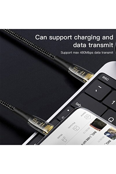 Yesido Charging Cable Type-C to Type-C, Copper, Power 100W, Length 1.2m, C15, Black