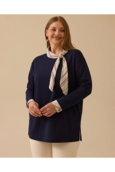 Gala-Xi Plus Size Scarf Collar Blouse