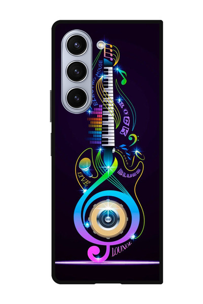 Theodor جراب واقٍ مضاد للخدش والصدمات لهاتف Samsung Galaxy Z Fold 5 جيتار موسيقي