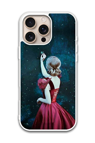 Theodor غطاء حماية لهاتف أبل آيفون 16 برو، فتاة تلمس نجمة (مصد أبيض)