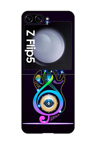 Theodor جراب واقٍ مضاد للخدش والصدمات لهاتف Samsung Galaxy Z Flip 5 جيتار موسيقي