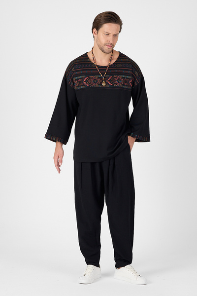BABBOSS 2-Piece Bohemian Combination Shalwar and Ethnic Pattern Sweat