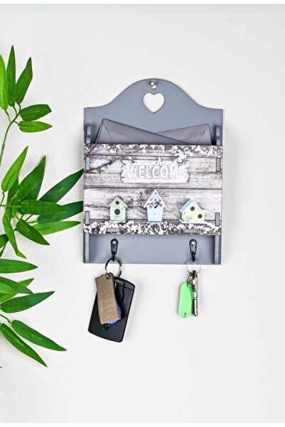 Egem Home Dekoratif Welcome Hoşgeldin Posta Kutu - Anahtarlık 2 Askılı