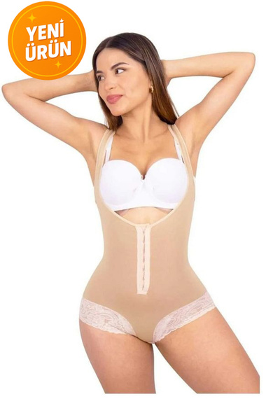 REYNEV Lace Detailed Shaping Underwear Body – Adjustable Straps, Snaps, Suitable for Daily Use