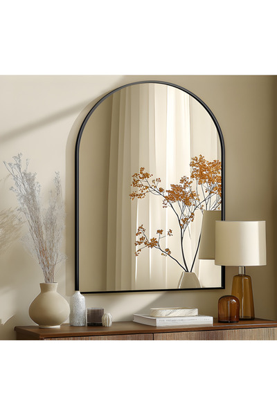 meDDex METAL ÇERÇEVELİ 60X90 SİYAH DEKORATİF AYNA