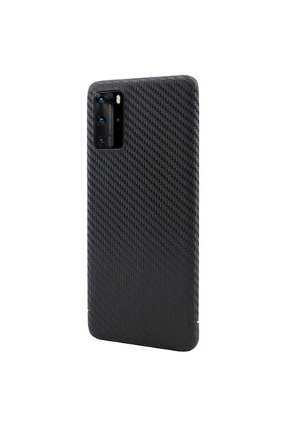 OEM Husă de protecție compatibilă cu Huawei P40 Pro, fibră de carbon CarbonSe...