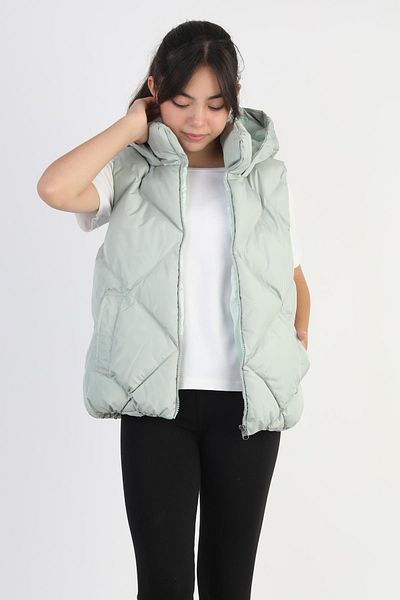 ASYAKİDS CLUB Girl's Hooded Pocket Lined Waterproof Seasonal Puffer Vest