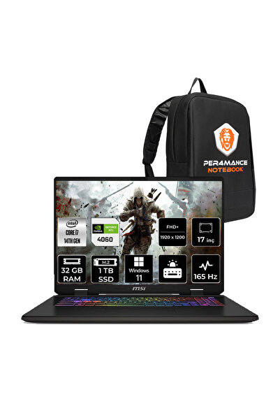 MSI SWORD 17 HX i7-14700HX 32GB 1TB SSD RTX4060/8GB 105W 17" FHD+ 165HZ W11H ...