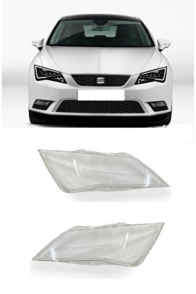 CMEPARTS Seat Leon 2013-2017 Uyumlu Halojen Sağ + Sol Far Camı Takım 2 Ad 5F1941008A 5F1941007A