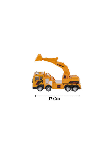 welcomein Toy Friction Metal 1:50 Scale Yellow Crane and Excavator 2 in 1