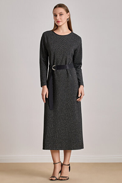 Guitar Rochie neagră cu sclipici, lungime la gleznă